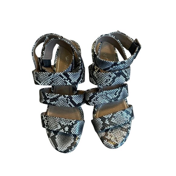 Vionic Blaire Snake Strappy High Block Heel Sandals Ankle Strap Chunky Size 7 - Picture 6 of 13